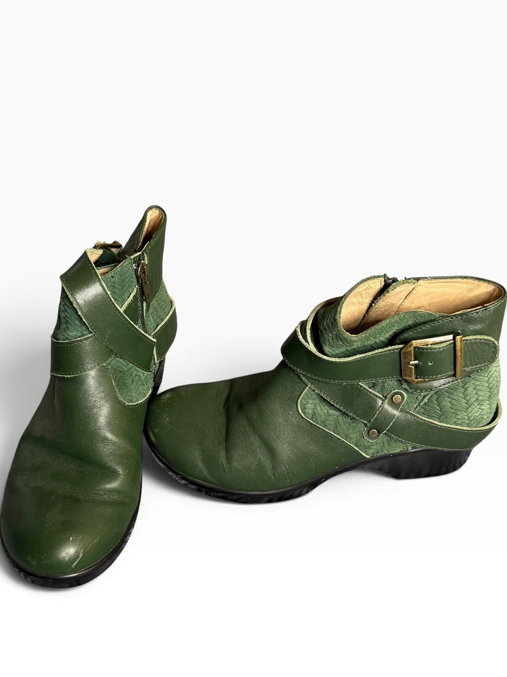 Alegria Eva Evergreen Leather Ankle Boots - Picture 6 of 9